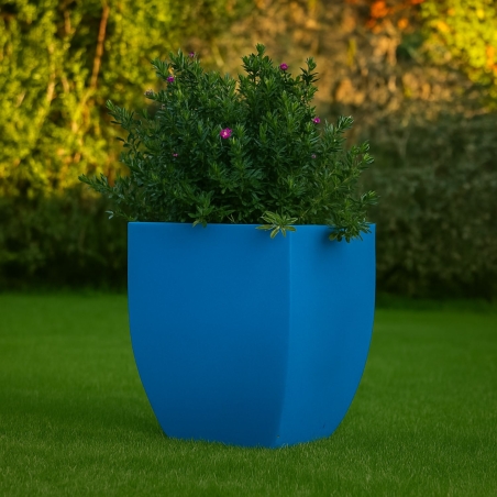 Vaso da giardino liscio tutta capienza 58x58 cm in polietilene Kloris -12