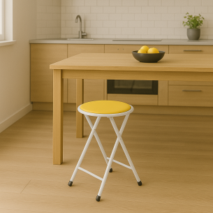 Sgabello basso pieghevole con imbottitura GIALLO COLOR 128