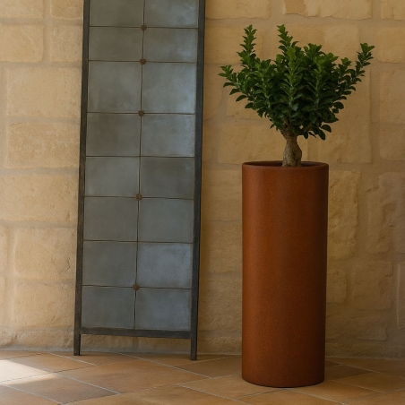 Portavaso in polietilene colorato Barocco h40cm -11