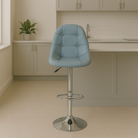 Sgabello in ecopelle regolabile in altezza 116 cm grigio - FLYNN