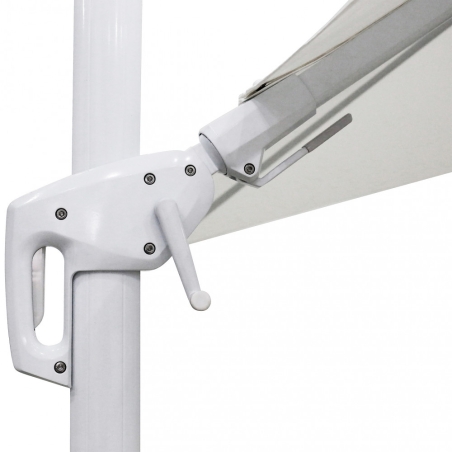 Ombrellone 3x4 mt bianco con palo laterale e telo in poliestere 350 gr - HAMEL