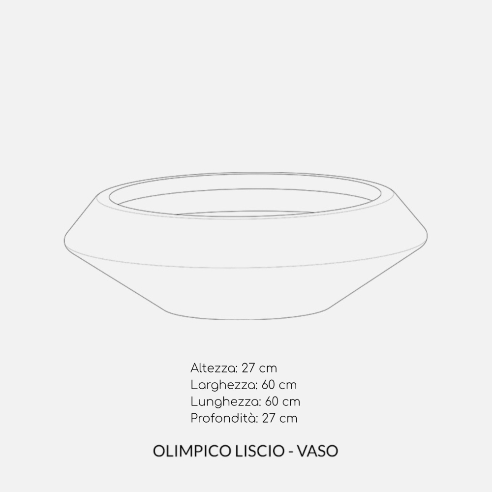 Vaso a ciotola 60x27cm in polietilene Olimpico 60 Kloris -15