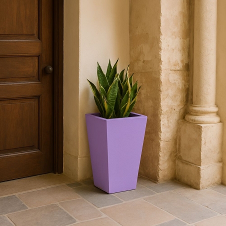 Vaso liscio da giardino 53 h cm tutta capienza in polietilene Egizio Kloris -11