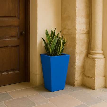 Vaso liscio da giardino 39 h cm tutta capienza in polietilene Egizio Kloris -3