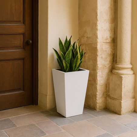 Vaso liscio da giardino 39 h cm tutta capienza in polietilene Egizio Kloris -7