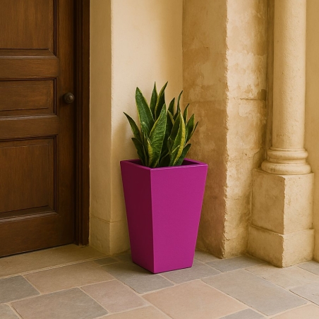 Vaso liscio da giardino 39 h cm tutta capienza in polietilene Egizio Kloris -6