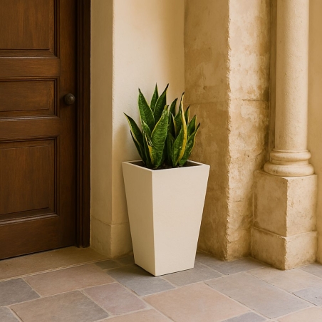 Portavaso liscio da giardino 39 h cm in polietilene Egizio Kloris -8