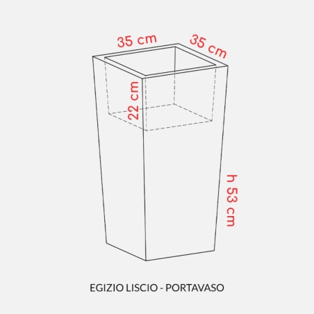 Portavaso liscio da giardino 53 h in polietilene Egizio Kloris -15