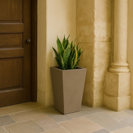 Portavaso liscio da giardino 39 h cm in polietilene Egizio Kloris -13