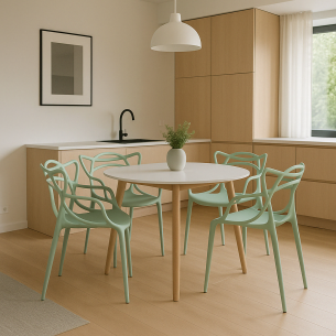 Sedia con braccioli in polipropilene moderna verde - LilyEDENYA