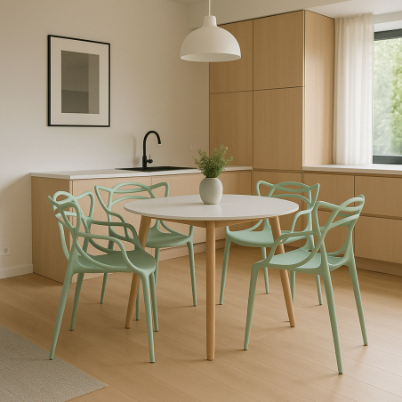 Sedia con braccioli in polipropilene moderna verde - LilyEDENYA