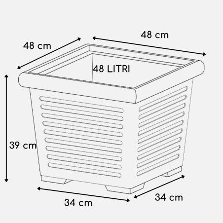 copy of Vaso rettangolare millerighe 80 Kloris -15