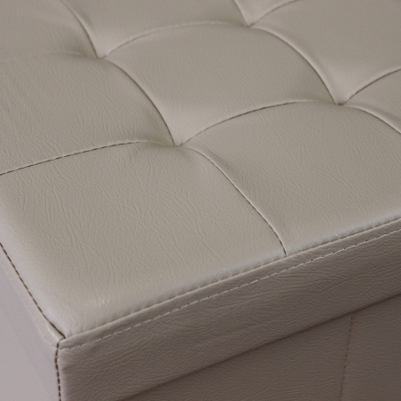 Pouf contenitore in ecopelle naturale - 38x38x38 cm