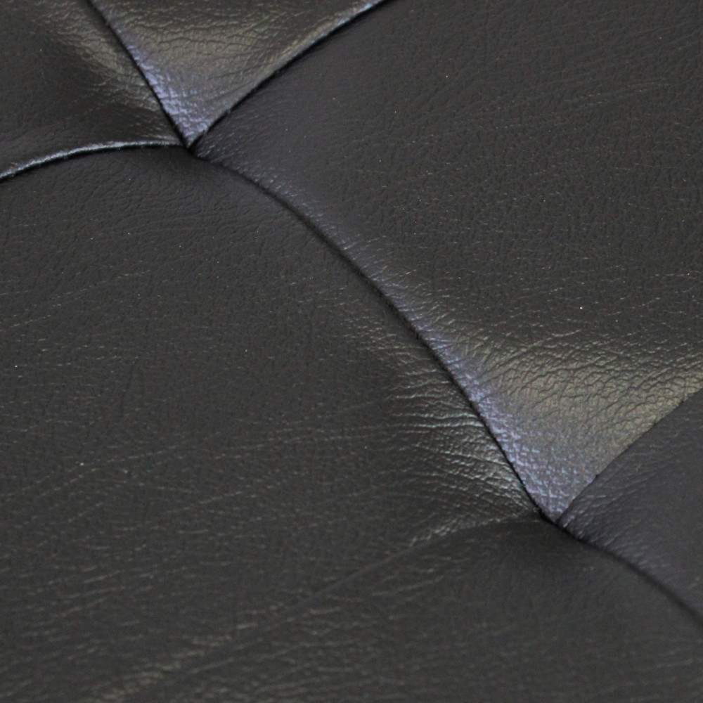 Pouf contenitore in ecopelle nero -...