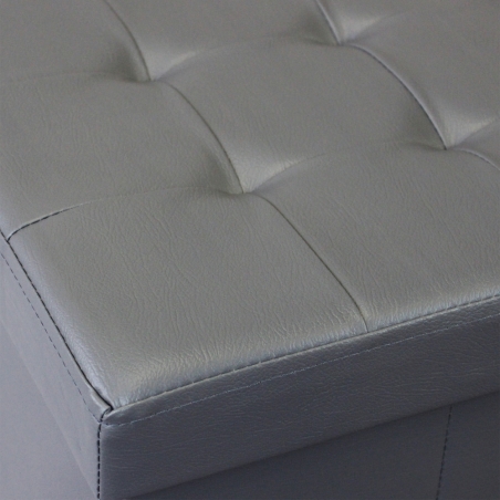 Pouf contenitore in ecopelle grigio - 38x38x38 cm
