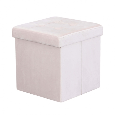 copy of Pouf contenitore in ecopelle naturale - 38x38x38 cm