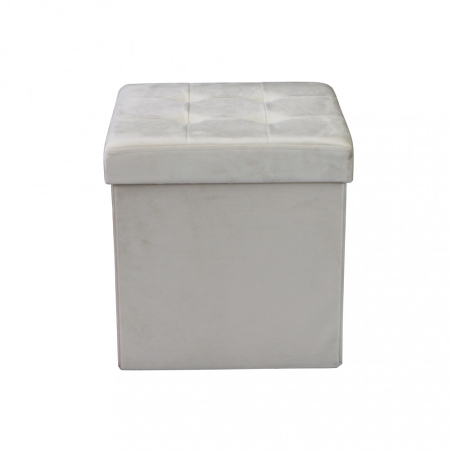 copy of Pouf contenitore in ecopelle naturale - 38x38x38 cm