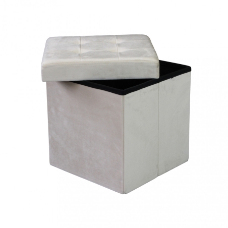 copy of Pouf contenitore in ecopelle naturale - 38x38x38 cm