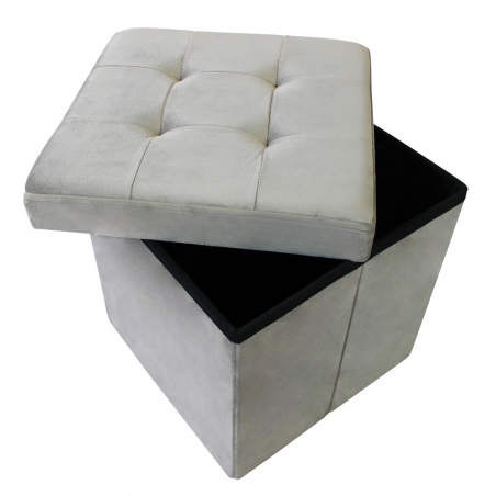 copy of Pouf contenitore in ecopelle naturale - 38x38x38 cm