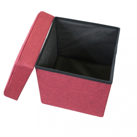 copy of Pouf contenitore in ecopelle naturale - 38x38x38 cm