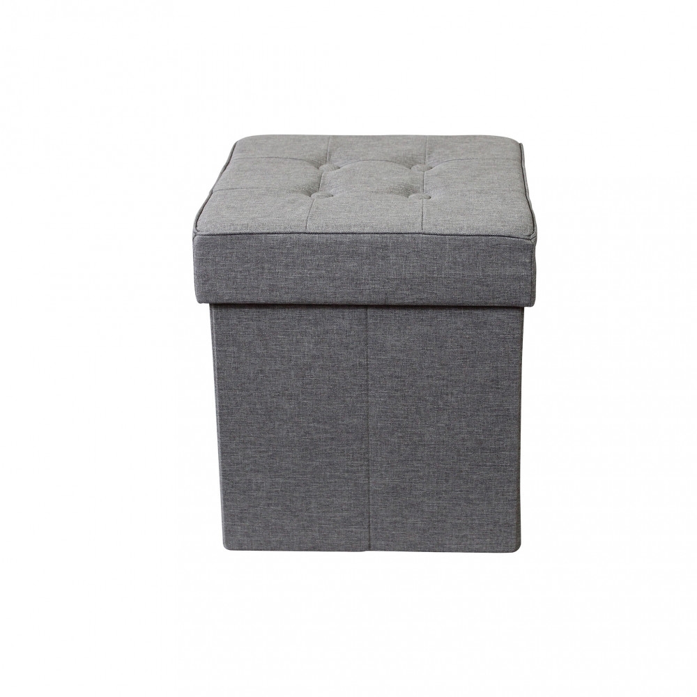 Pouf contenitore in tessuto grigio...