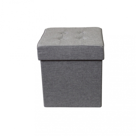 Pouf contenitore in tessuto grigio chiaro - 38x38x38 cm
