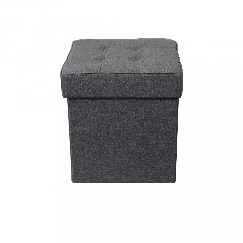 Pouf contenitore in tessuto grigio...
