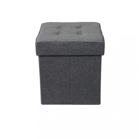 Pouf contenitore in tessuto grigio scuro - 38x38x38 cm
