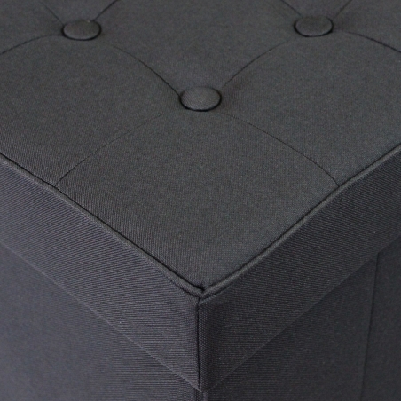 Pouf contenitore in tessuto nero - 38x38x38 cm