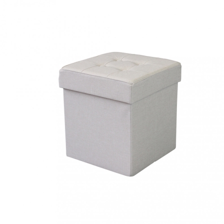 copy of Pouf contenitore in ecopelle naturale - 38x38x38 cm