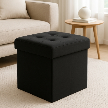 copy of Pouf contenitore in ecopelle naturale - 38x38x38 cm