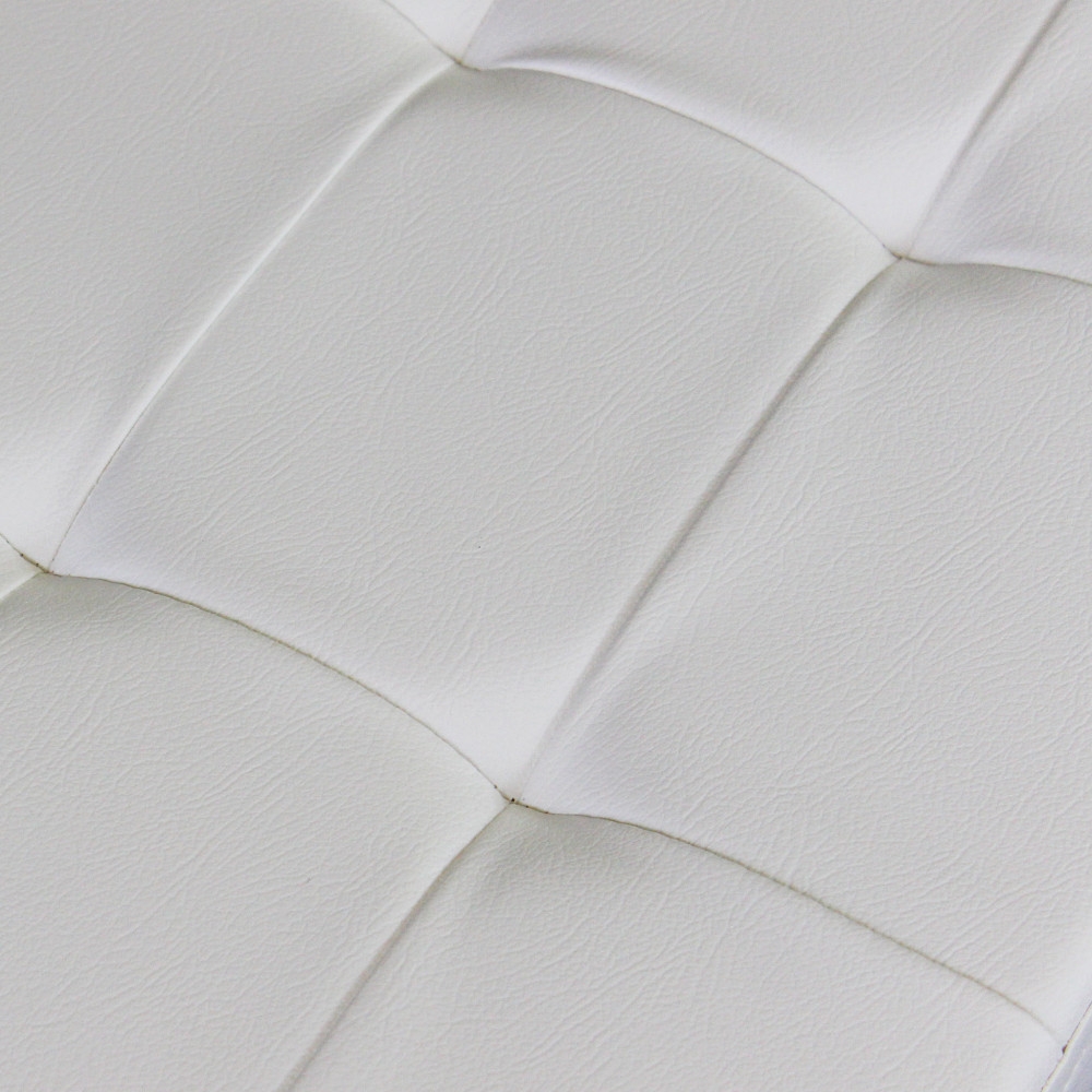 Pouf contenitore in ecopelle bianco -...
