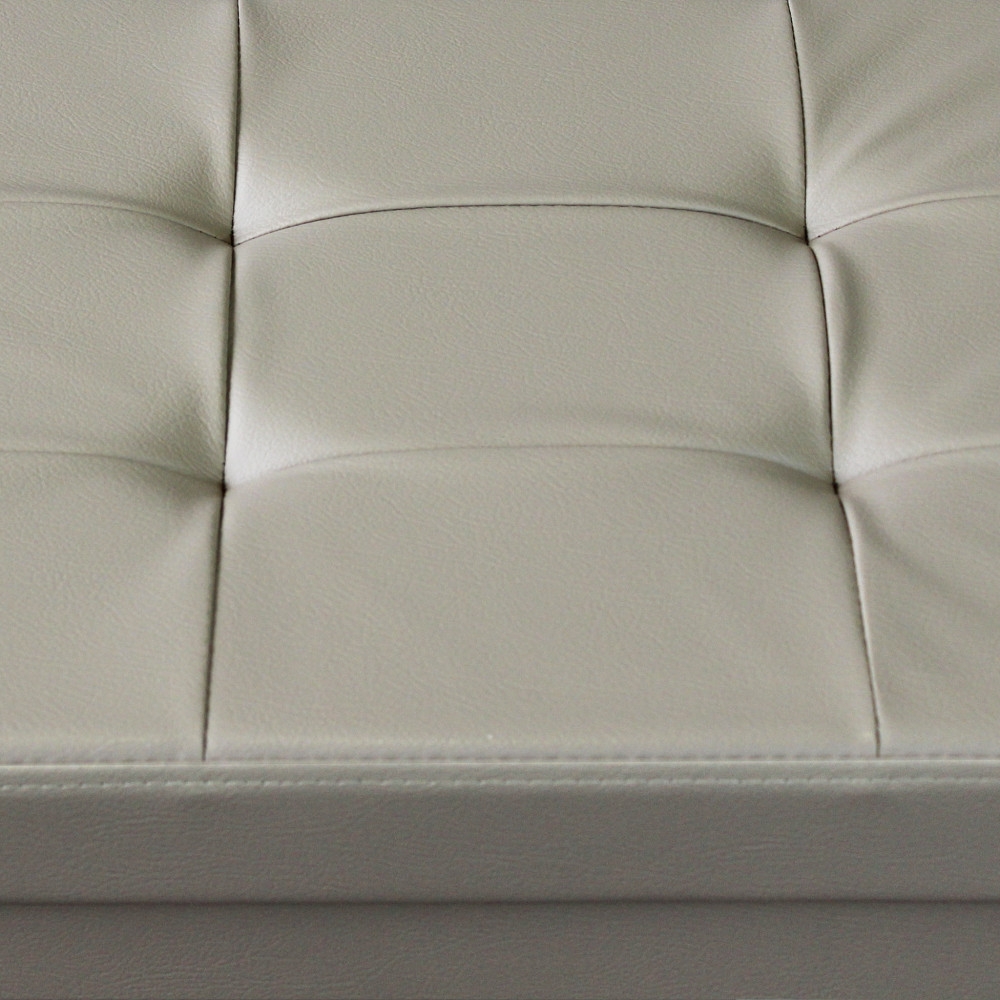 Pouf contenitore in ecopelle naturale...