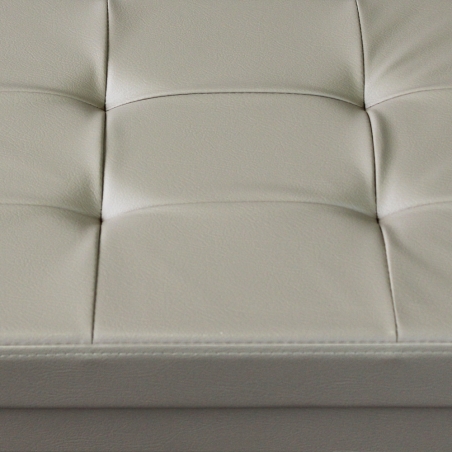 Pouf contenitore in ecopelle naturale - 76x38x38 cm