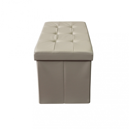 Pouf contenitore in ecopelle naturale - 76x38x38 cm