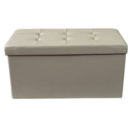 copy of Pouf contenitore in ecopelle bianco - 76x38x38 cm