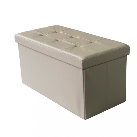 copy of Pouf contenitore in ecopelle bianco - 76x38x38 cm