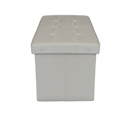 Pouf contenitore in velluto beige - 76x38x38 cm