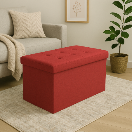 copy of Pouf contenitore in ecopelle bianco - 76x38x38 cm