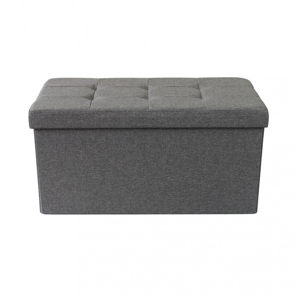 Pouf contenitore in tessuto grigio...