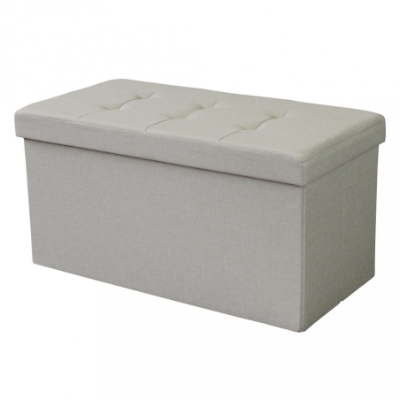 copy of Pouf contenitore in ecopelle bianco - 76x38x38 cm