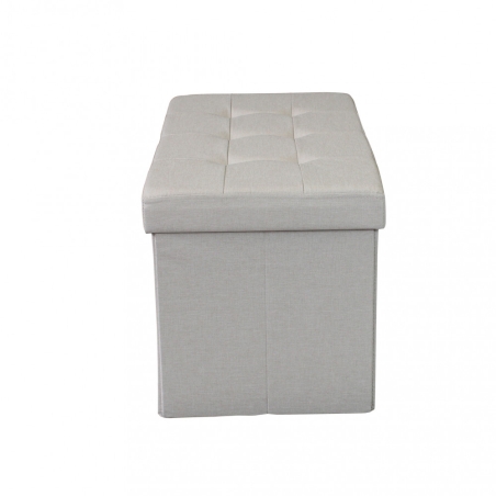 Pouf contenitore in tessuto tortora - 76x38x38 cm