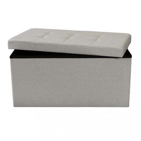 copy of Pouf contenitore in ecopelle bianco - 76x38x38 cm