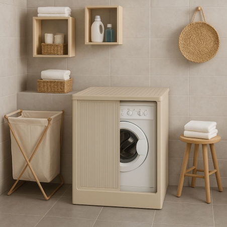 Mobile copri lavatrice 72x68x91h cm con serranda avorio Lavacril Box Colavene -1