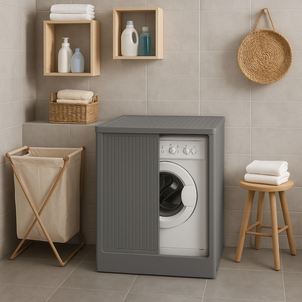 Mobile copri lavatrice 72x68x91h cm con serranda grigio Lavacril Box Colavene