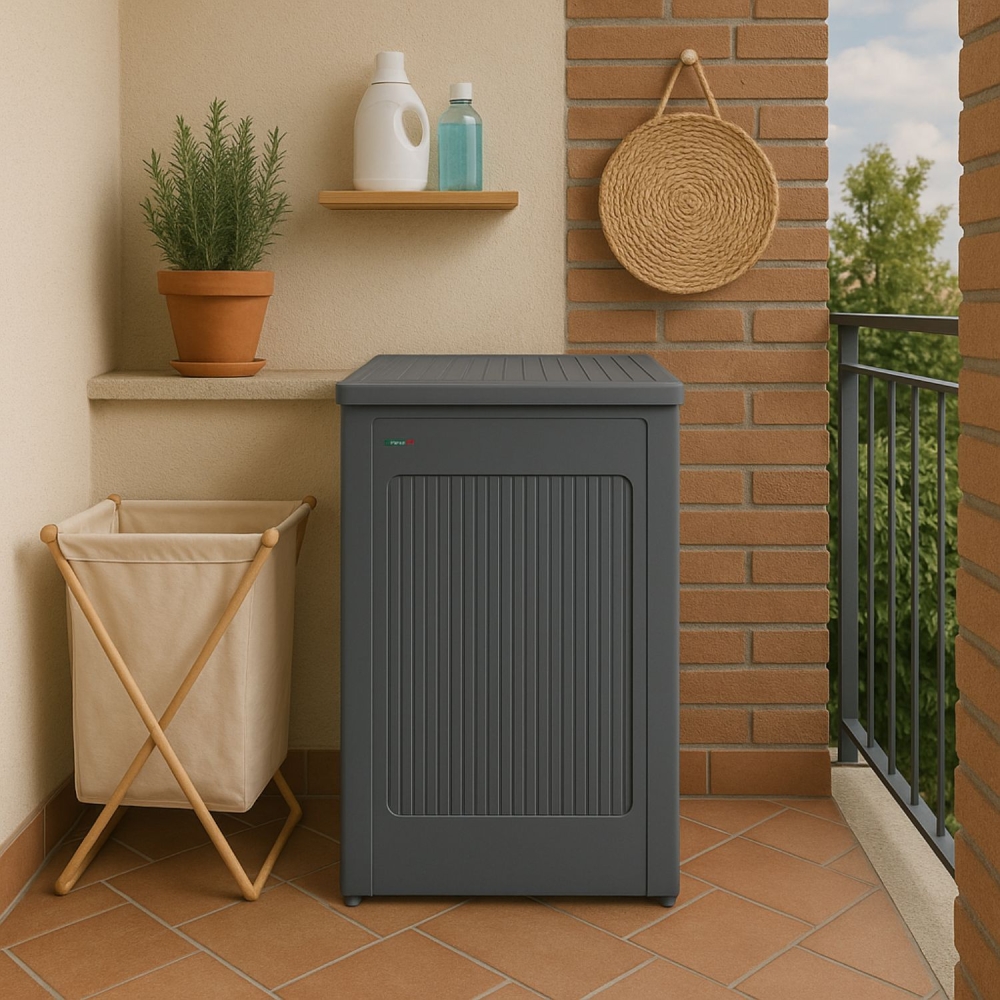 Mobile contenitore 50x50x84h cm con serranda grigio Lavacril Box Colavene