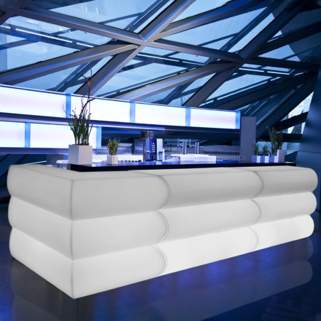 Bancone lounge bar LED in polietilene bianco 145cm Kloris -2
