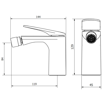 Miscelatore bidet monoforo con scarico click-clack YesPlease! -2
