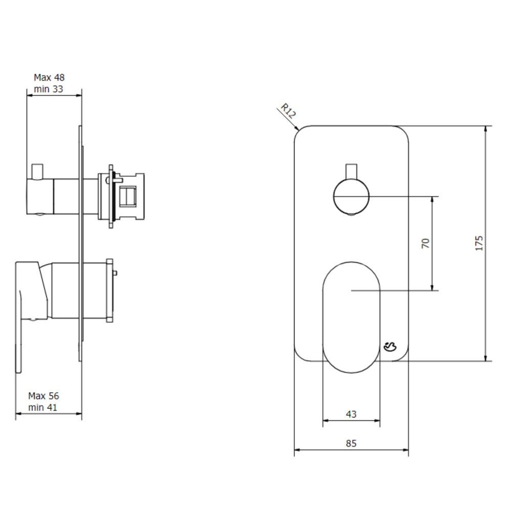 Miscelatore doccia a parete con deviatore due vie YesPlease! -2
