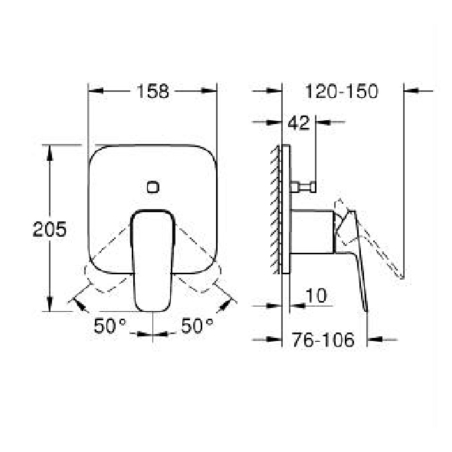 Miscelatore monocomando a 2 vie con deviatore GROHE Cubeo -2
